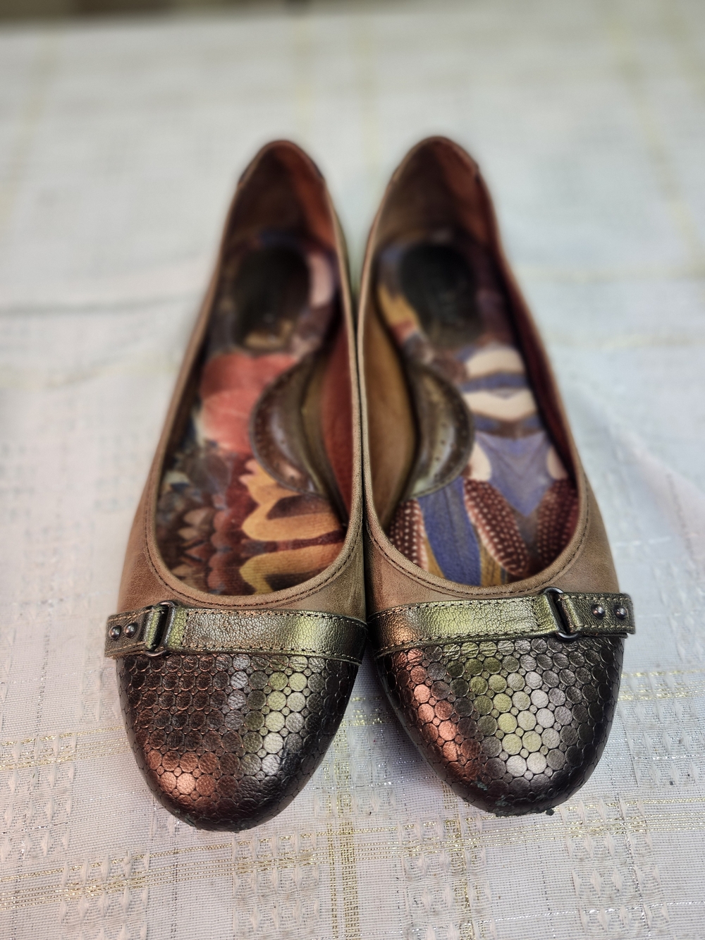 Born Metallic Bronze & Tan Ballet Flats - Picture 2 of 6